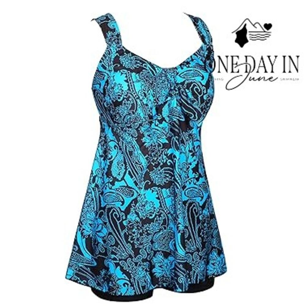 Danify Plus Size Wide Strap Boyshort Tankini Swimsuit Size Danify 58 (24)